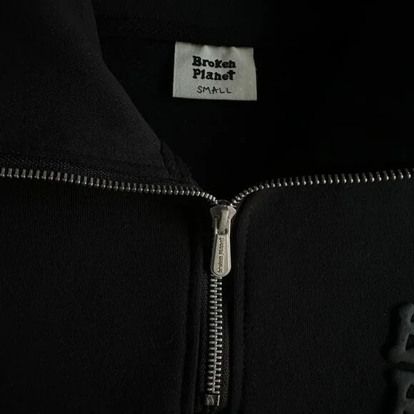 Broken Planet Basics Quarter Zipjumper Black
